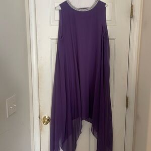 Elegant Purple Sleeveless Dress